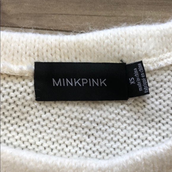 MINKPINK White Lace 15% Wool Sweater - sz XS - Picture 7 of 10